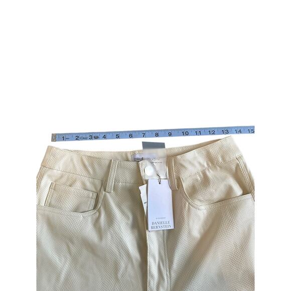 WeWoreWhat Ivory Casual Basic High Waist Croc Ankle Flare Pants Size 28 - Picture 13 of 16